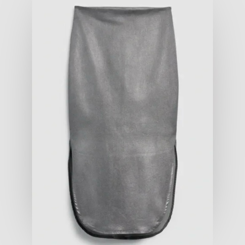 Frank & Eileen Donegal Unforgettable Silver Metallic Waxed Denim Pencil skirt XS